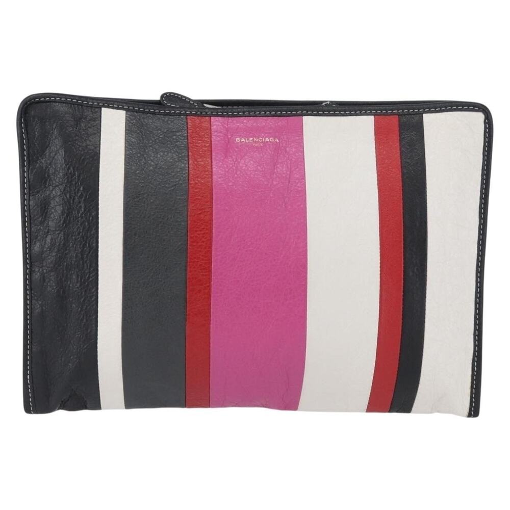Balenciaga Leather Clutch Bag Multicolor